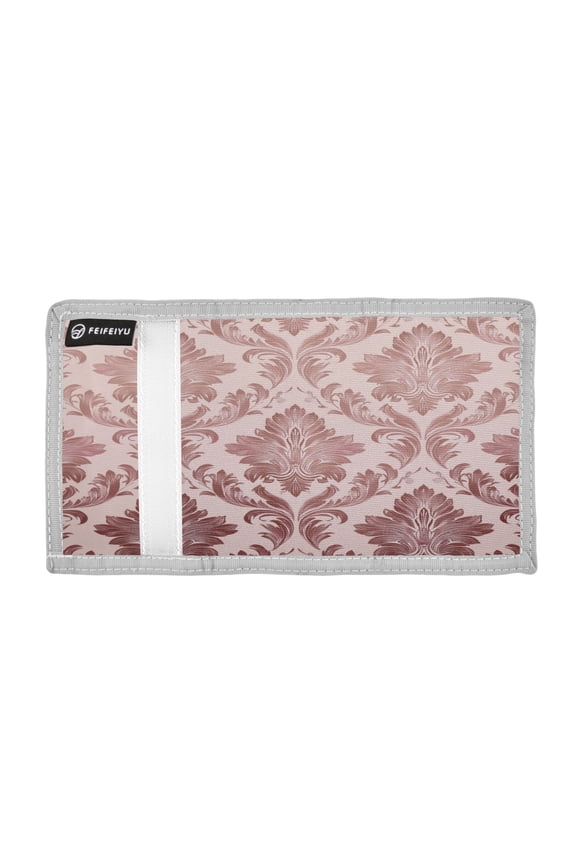 Gardient Pink Abstract Symmetrical Pattern Trifold Wallets Card Holders Coin Pockets with Lanyards Portable Unisex