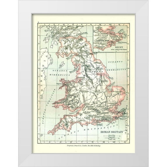 Gardiner 11x14 White Modern Wood Framed Museum Art Print Titled - Roman Britain Circa 400 Scotland - Gardiner 1902