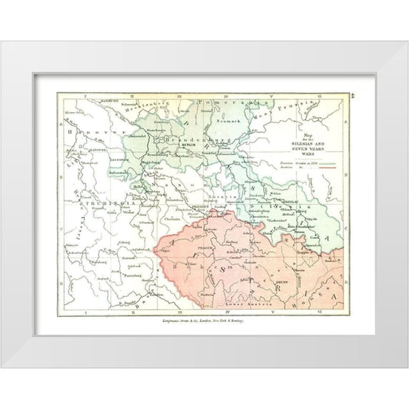 Gardiner 18x15 White Modern Wood Framed Museum Art Print Titled - Silesian Seven Years Wars Europe - Gardiner 1902