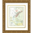 thumbnail image 1 of Gardiner 19x24 Gold Ornate Wood Framed with Double Matting Museum Art Print Titled - Eastern Central America - Gardiner 1755, 1 of 4