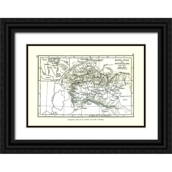 Gardiner 32x23 Black Ornate Wood Framed with Double Matting Museum Art Print Titled - Italy Switzerland 1805 Europe - Gardiner 1902