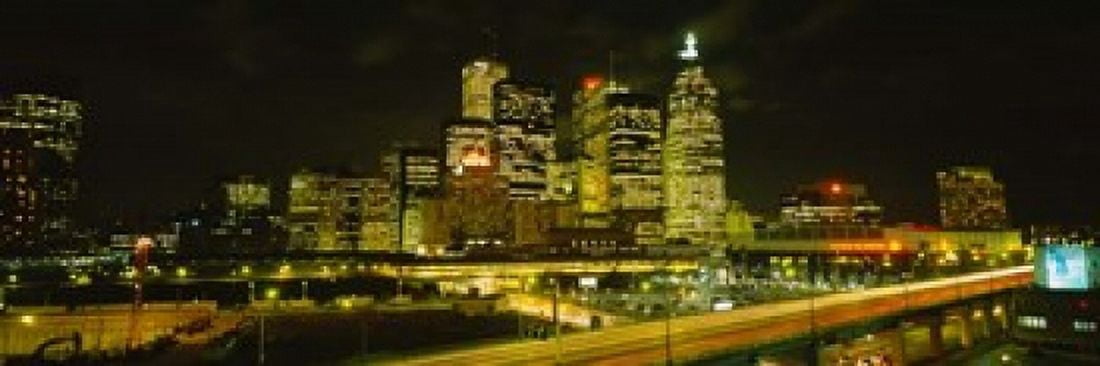 Gardiner Expressway at Nighttime Toronto Canada Canvas Art - Panoramic Images (36 x 12)