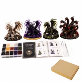 Gardjoe Fantasy Dragon 3D Bead Craft Set with 4 Mythical Creature Designs for DIY Jewelry Art, Complete Legendary Animal Model Kit for Adults, Creative Decoration