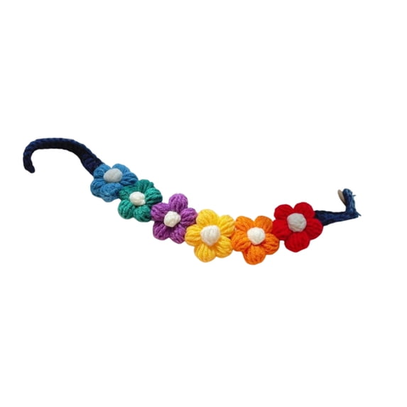 Gardjoe Hand Knitted Floral Pet Collar with Soft Wool Yarn and 3D Flower Accents for Cats Small Dogs Spring Summer Dress Up