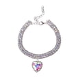 thumbnail image 1 of Gardjoe Heart Shaped Water Drop Rhinestone Cat Dog Collar with Crystal Pendant and Adjustable Clasp for Small Pets Party Dress Up, 1 of 7