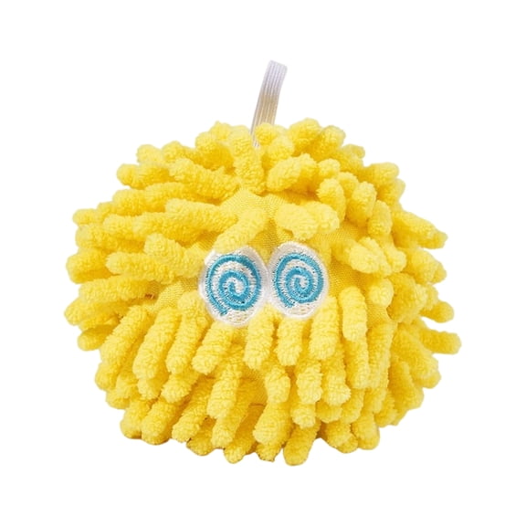 Gardjoe Mop Ball Squeaky Dog Toy for Teeth Cleaning and Self-Entertainment, Interactive Chew Toy with Textured Bite Surface, 3.94x3.94in