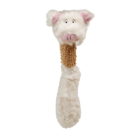 Gardjoe Pig Head Plush and Rope Knot Tug Toy for Dogs and Cats, Durable Teething Toy for Interactive Play, Pet Supplies