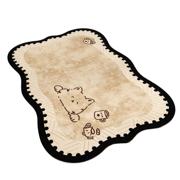 Gardjoe Snuggle Kitty Diatom Mud Bath Mat Back to School Non Slip Absorbent Quick Dry Entry Rug with Step Into Cozy Comfort Text for Shower Bathroom Door - 23.62x15.75in