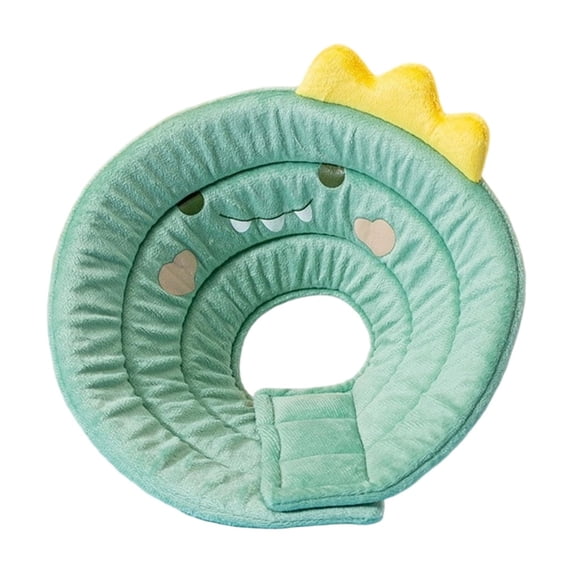 Gardjoe Soft Plush Elizabethan Recovery Collar with Cartoon Animal Designs for Cats Dogs Post Surgery Wound Anti Lick Protection