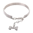 thumbnail image 1 of Gardjoe Sparkling Rhinestone Crystal Pet Collar Necklace with Bow Pendant and Adjustable Buckle for Small Dogs Cats Party Wedding Daily Dress Up, 1 of 7