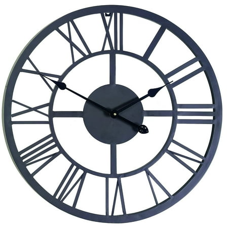 Gardman Stylish Indoor Outdoor Round 21.5" Steel Roman Numeral Wall Clock