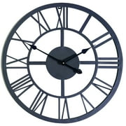 Gardman Stylish Indoor Outdoor Round 21.5 Steel Roman Numeral Wall Clock