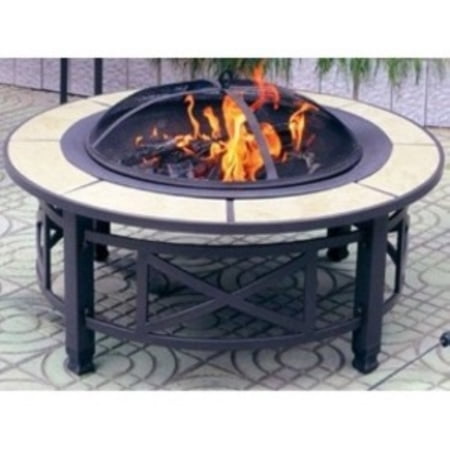 Gardman USA Round Fire Pit W Tile Rim