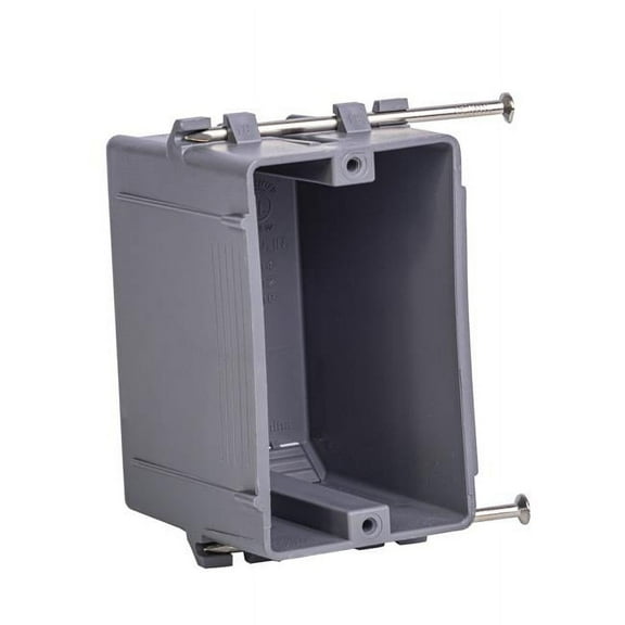 Gardner Bender BOX -NS18N 18 cu. in. 1-Gang New Work Standard Switch & Outlet Wall Electrical Box, Grey