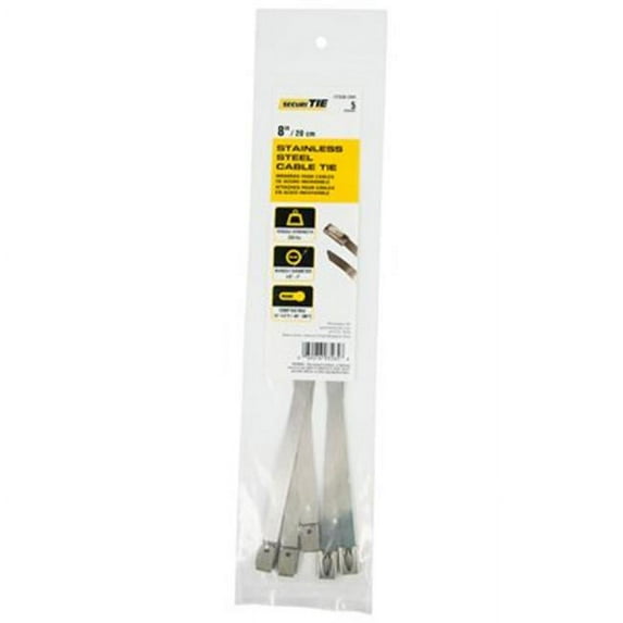 Gardner Bender 221050 8 in. Wide Cable Tie Stainless Steel - 5 P Pack of 5