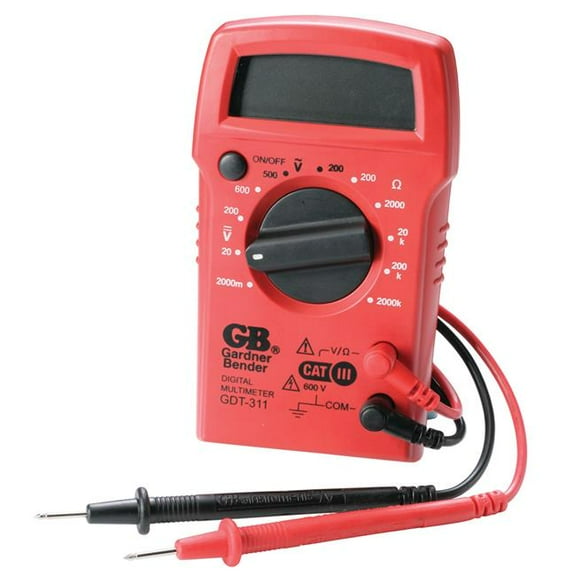 Gardner Bender Digital Multimeter 3 Function - Low Battery Indicator - Multicolor