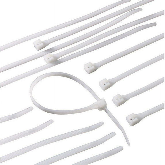 Gardner Bender 46-104 Cable Tie, 4 inch, 18 lb, Electrical Wire and Cord Management, Nylon Zip Tie, 100 Pk, Natural White
