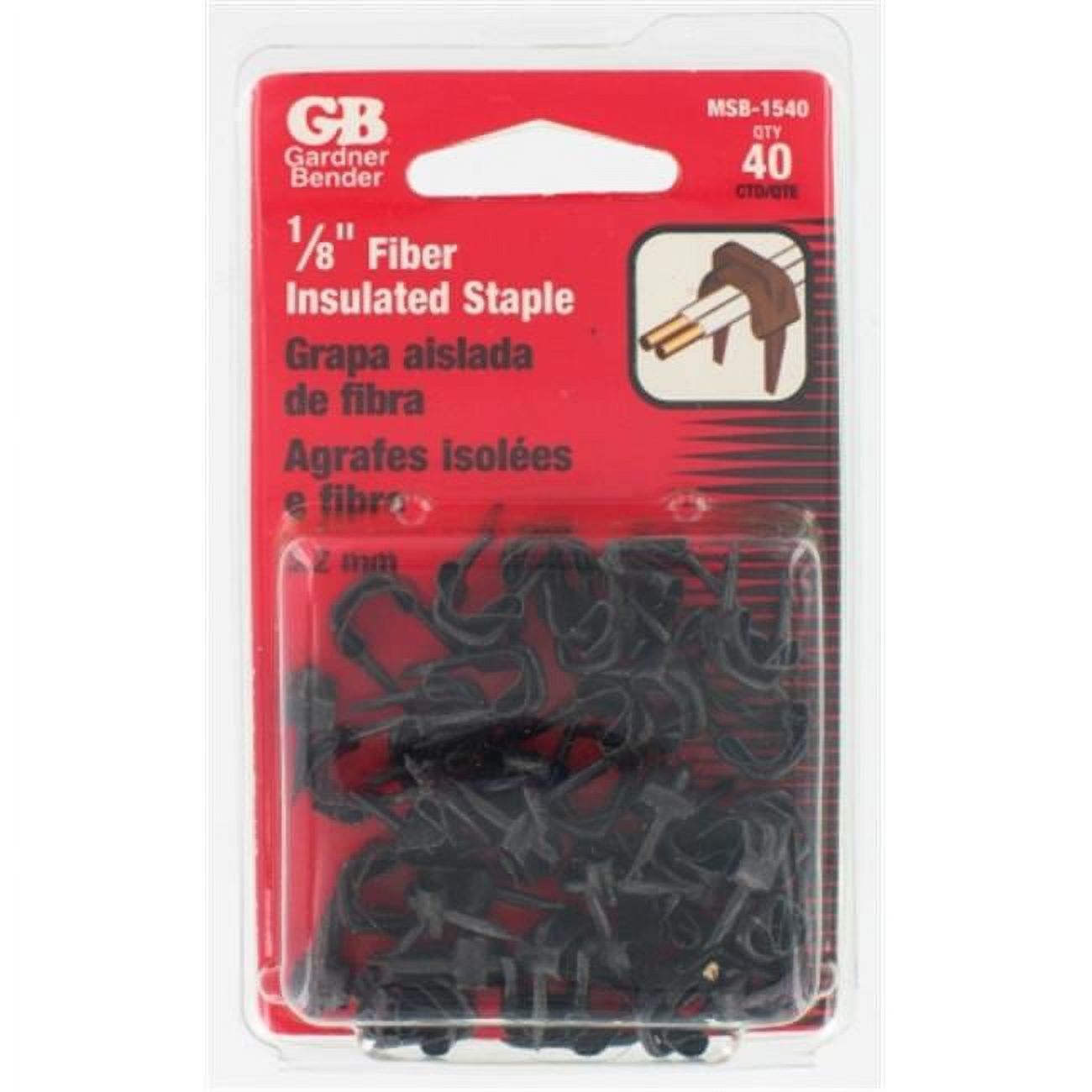 Gardner Bender 40 Count .19 in. Black Insulated Staples Bell Wire