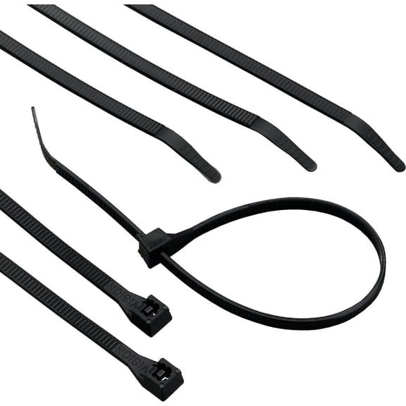 Gardner Bender 45-308UVB Cable Ties, 8 Inch, 75 lb tensile, Electrical Wire and Cord Management, Nylon Zip Tie, 15 pk, UV Resistant Black