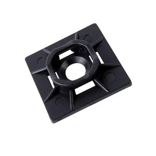 Zip Tie Adhesive-Backed Mounts 100 Pack. Professional-Grade, UV Black Cable  Tie Bases: 1.1 x 1.1. Screw-Hole Anchor Point Provides Optimal Strength