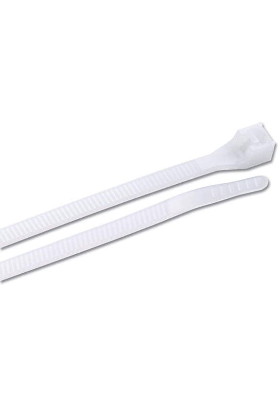 Cable Tie, 11 in L, 3 in Max Bundle Dia., Natural, Nylon 6/6, 75 lb Strength, 100 PK