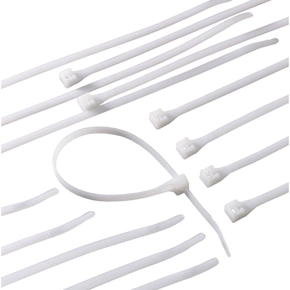 Gardner Bender 46-315 DoubleLock Cable Tie, 14 inch, 75 lb, Electrical Wire and Cord Management, Nylon Zip Tie, 100 Pk, Natural White
