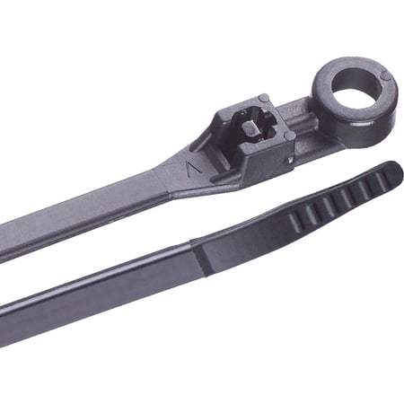 Gardner Bender 48-308UVB Mounting Cable Tie, 8 inch, 50 lb, Electrical Wire and Cord Management, Nylon Zip Tie, 100 Pk, UV Resistant Black