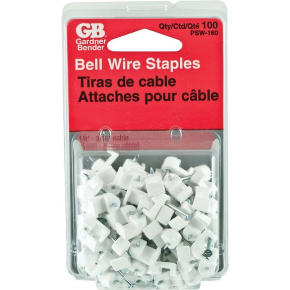 Gardner Bender 3/16 In. Plastic Low Voltage Bell Wire Staple (100-Count) PSW-160