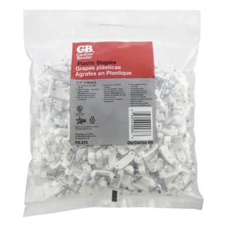 Gardner Bender Cable Staples, Plastic, Steel, 250 PK PS-275N