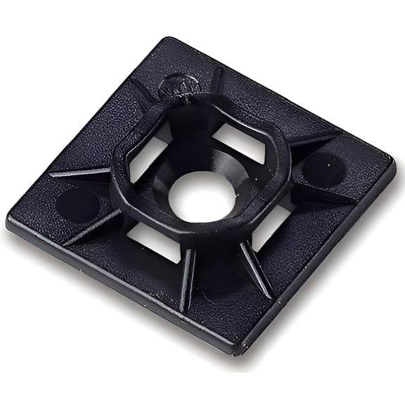Gardner Bender 0.10 In. to 0.17 In. Black Nylon Adhesive Cable Tie Mounting Pad (5-Pack)