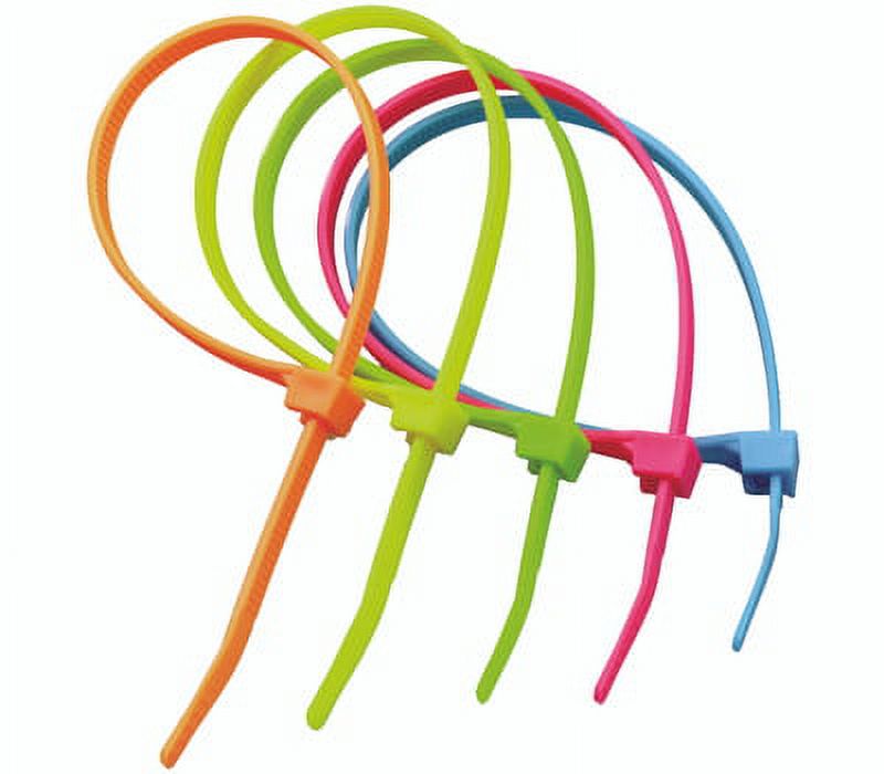 Gardner Bender Neon-Kabelbinder – 100 Stück (20,3 Cm) – In 5 Farben – Selbstschließend