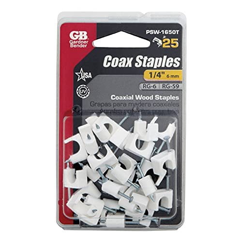 Gardner Bender GB Psw-1650T Coaxstpl 1/4" Wht25Cd