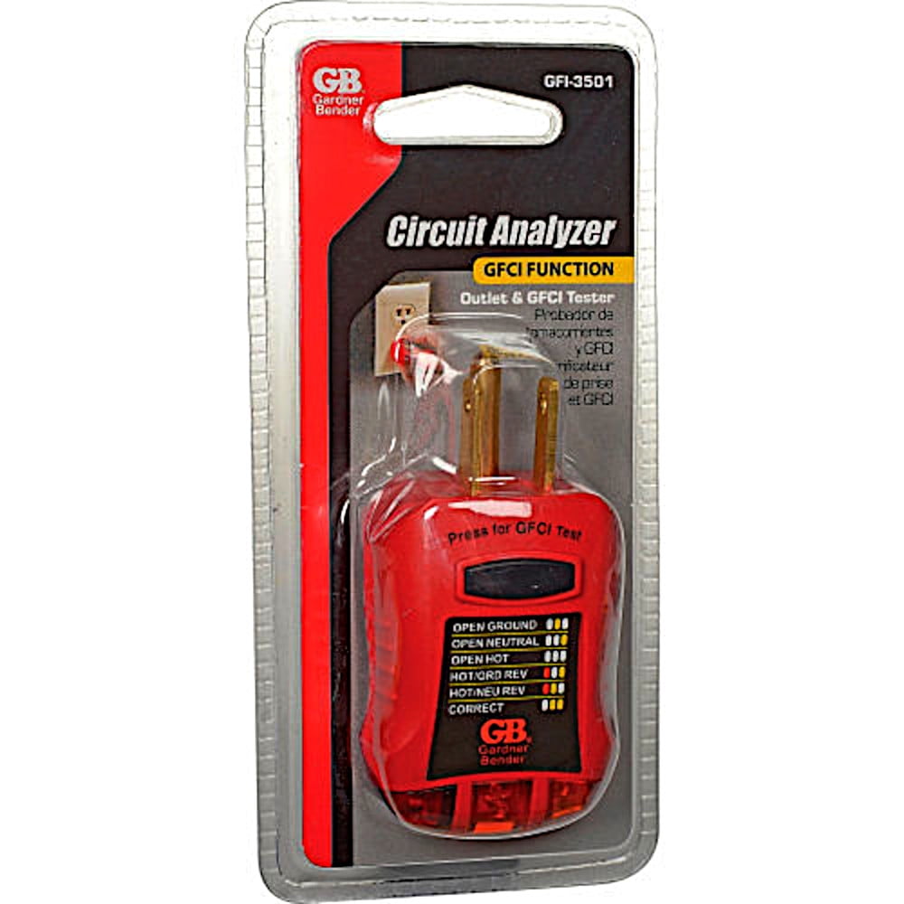 Gardner Bender GFI-3501, 110-125V AC Red Circuit Tester