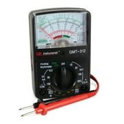 Gardner Bender GMT-312 Analog Multimeter, 5 Function, 12 Range, Tests DC Voltage, DC Current, Resistance, Continuity and Batteries