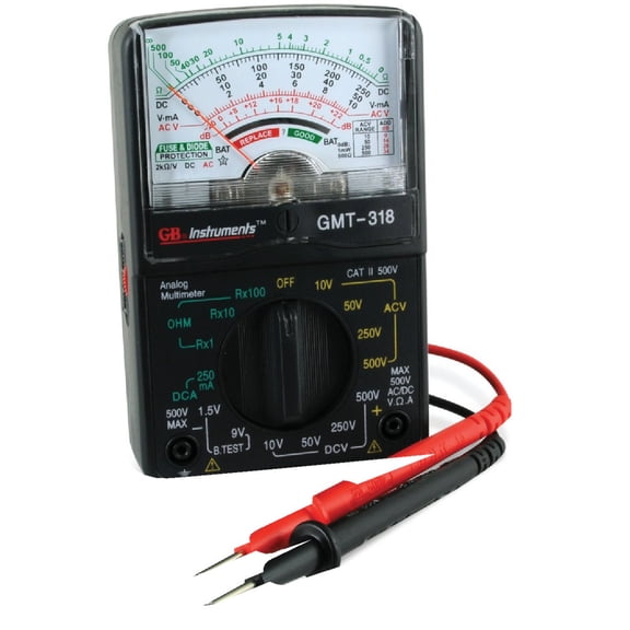Gardner Bender GMT-318 Analog Multimeter, 6 Function, 14 Range, AC / DC Volt, 500V