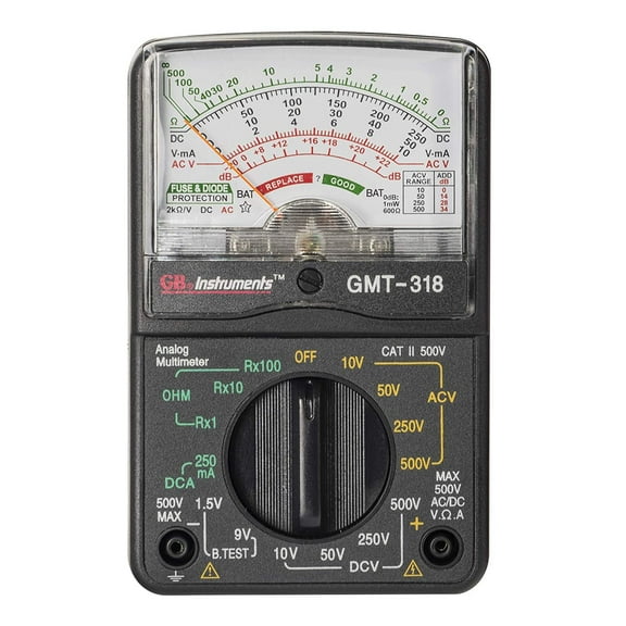 Gardner Bender GMT-318 Analog Multimeter, 6 Function, 14 Range, AC / DC Volt