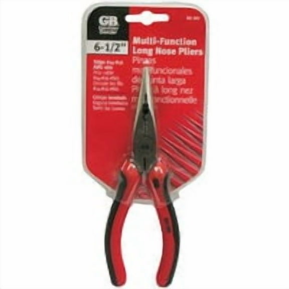 GB GS-385 Plier, 6-3/4 in OAL, 1-1/2 in Cutting Capacity, Red Handle, Cushioned Handle, 1/4 in W Tip
