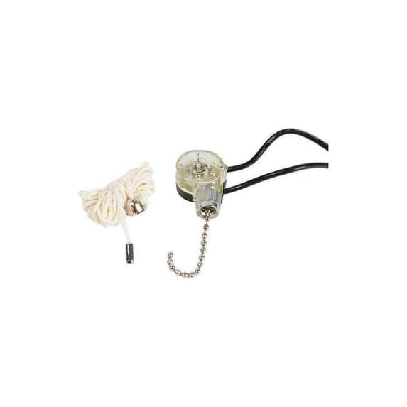 Gardner Bender GSW-31 Pull Chain Switch, 125 -250 VAC, 3/6 A, 1 P, 2 Position