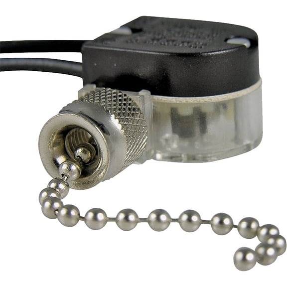 Gardner Bender GSW-31 Pull Chain Switch, 125 -250 VAC, 3/6 A, 1 P, 2 Position