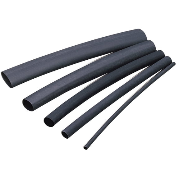 Gardner Bender HST-187 Heat Shrink Tubing, 3/16 x 4 Inch, 2:1 Shrink Ratio, 3/32 Inch, 600 V, Cable Insulation/Marking/Mechanical/Flame Retardant & Moisture Protection, 8 Pk, Black