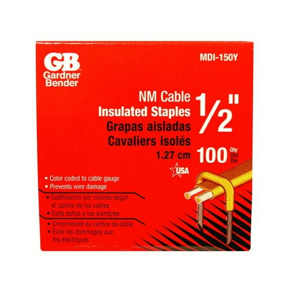 Gardner Bender 1 In. x 1/2 In. Carbon Steel Cable Staple (100-Count) MDI-150Y