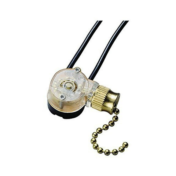 Gardner Bender Isotonix Electrical Pull Chain Switch GSW-32 - SPST, 6A 125V AC, Brass