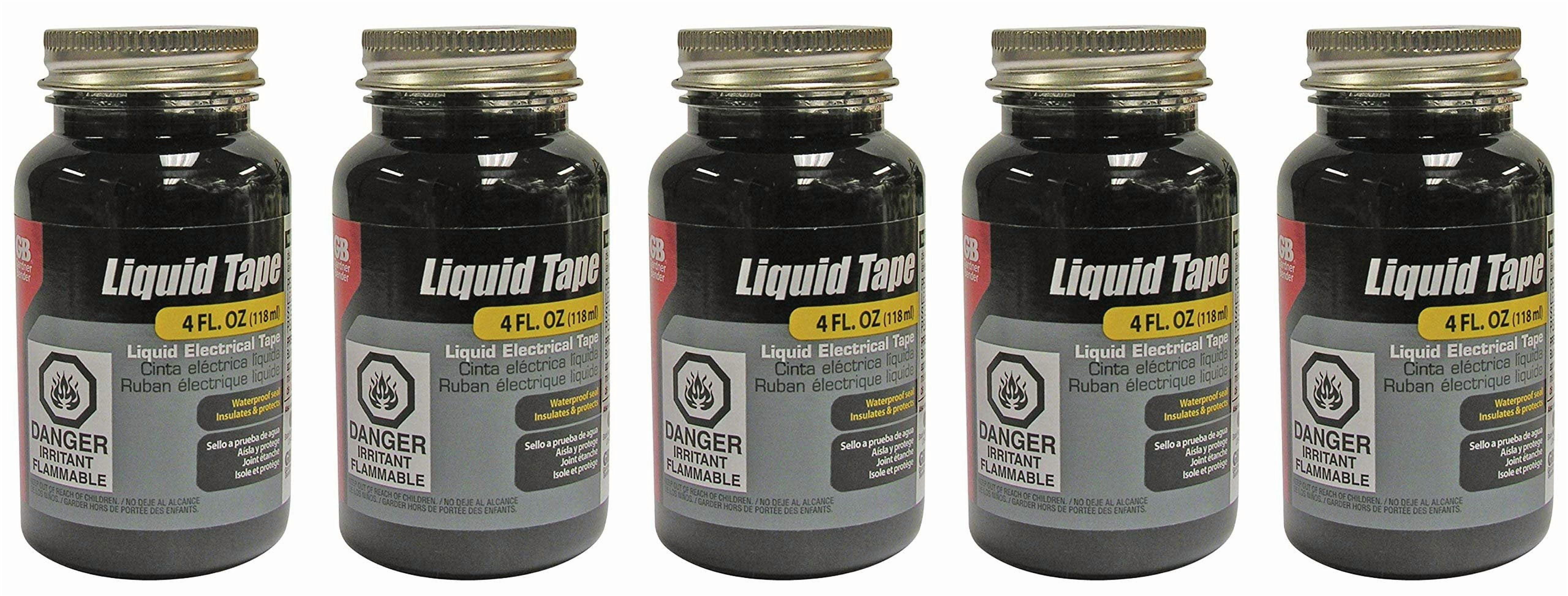Gardner Bender LTB-400 Liquid Electrical Tape, Easy-on, Waterproof, Indoor/Outdoor Use, 4 Oz. Jar, Black 5-Pack