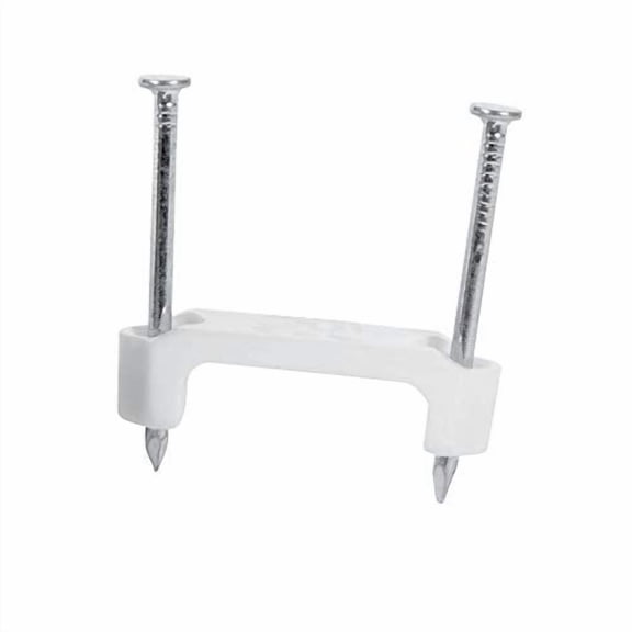 Gardner Bender PS-150 Plastic Staple, Inch., 14/2, 12/2, 10/2 (NM) Cable, Quick / Easy Installation, for Romex, UF, (NM) & More, 100 Pk., White (3 PACKS OF 100)