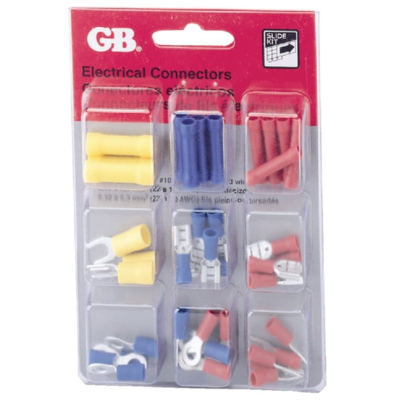 Gardner Bender TK-40 Slide Card Electrical Assorted Terminal Kit, Ring & Spade Terminals, Butt splices, & Female Disconnects, 22-10 AWG