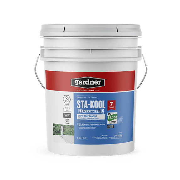Gardner-Gibson Sta-Kool 7-Year Elastomeric Roof Coating, White, 5 Gallon