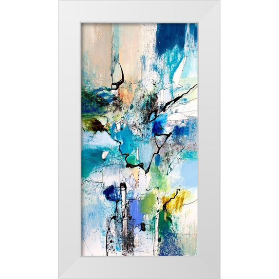 Gardner, Jennifer 11x18 White Modern Wood Framed Museum Art Print Titled - Blue and Green I