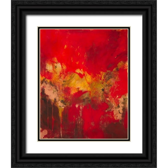 Gardner, Jennifer 12x14 Black Ornate Wood Framed with Double Matting Museum Art Print Titled - Copper and Red I