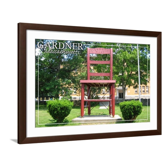 Art.com Gardner, Massachusetts - the Chair City Art Print by Lantern Press, Brown Frame Wall Art, 44" x 32"