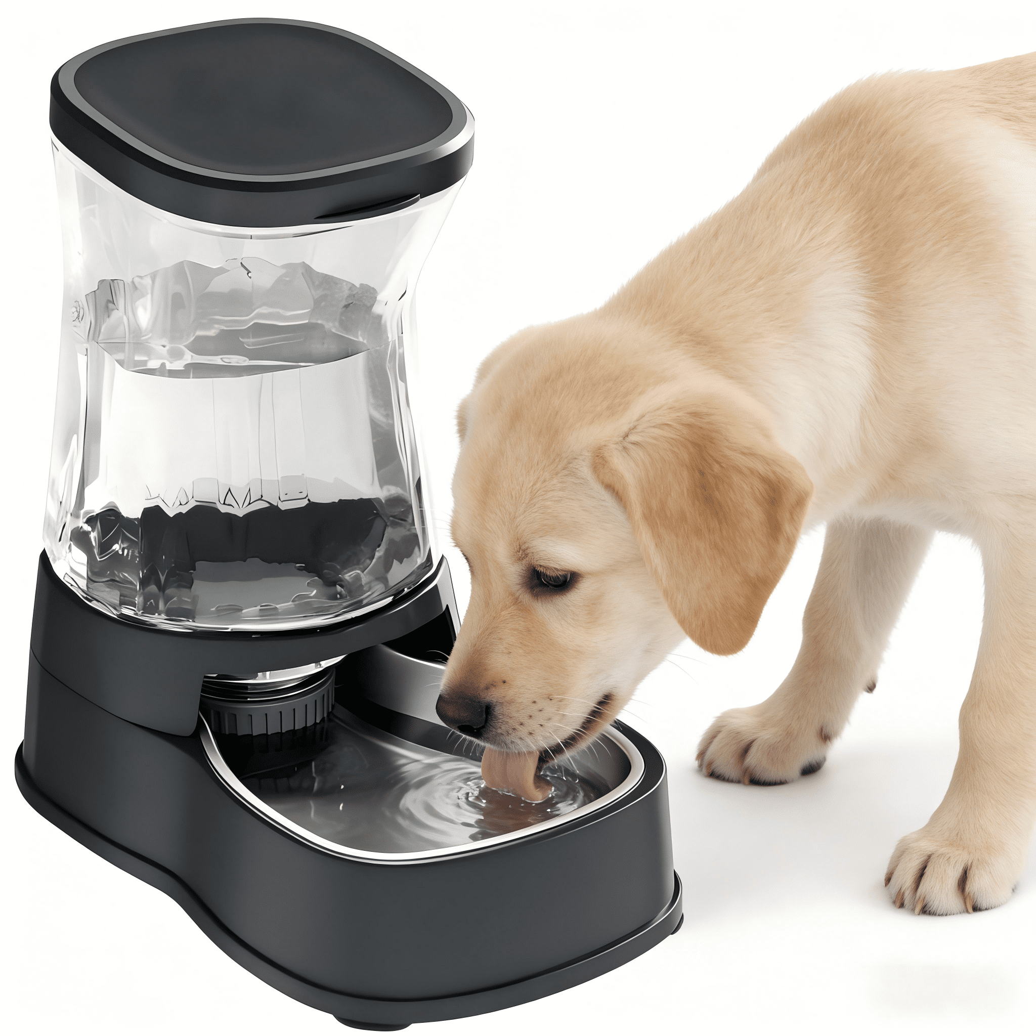 Nomipaw Cat Dog Water Automatic Gravity Feeding 1 Gallon for Small Medium Dogs, Cats, Puppies Gray